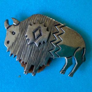 Sterling Buffalo Pin